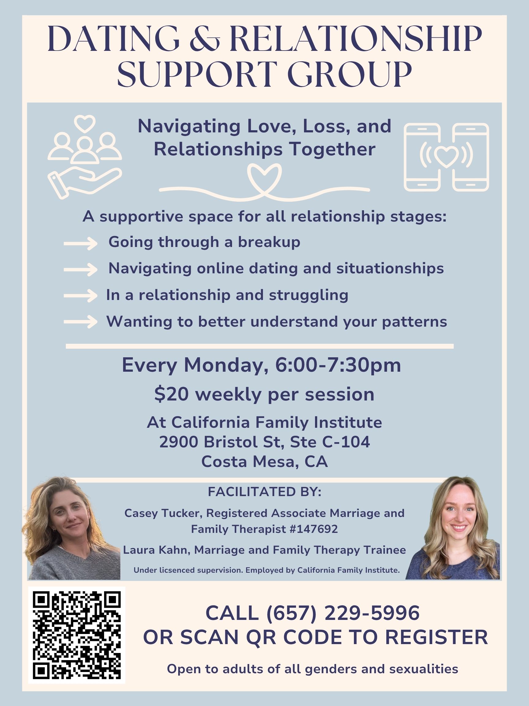 Dating & Relationship Support Group flyer